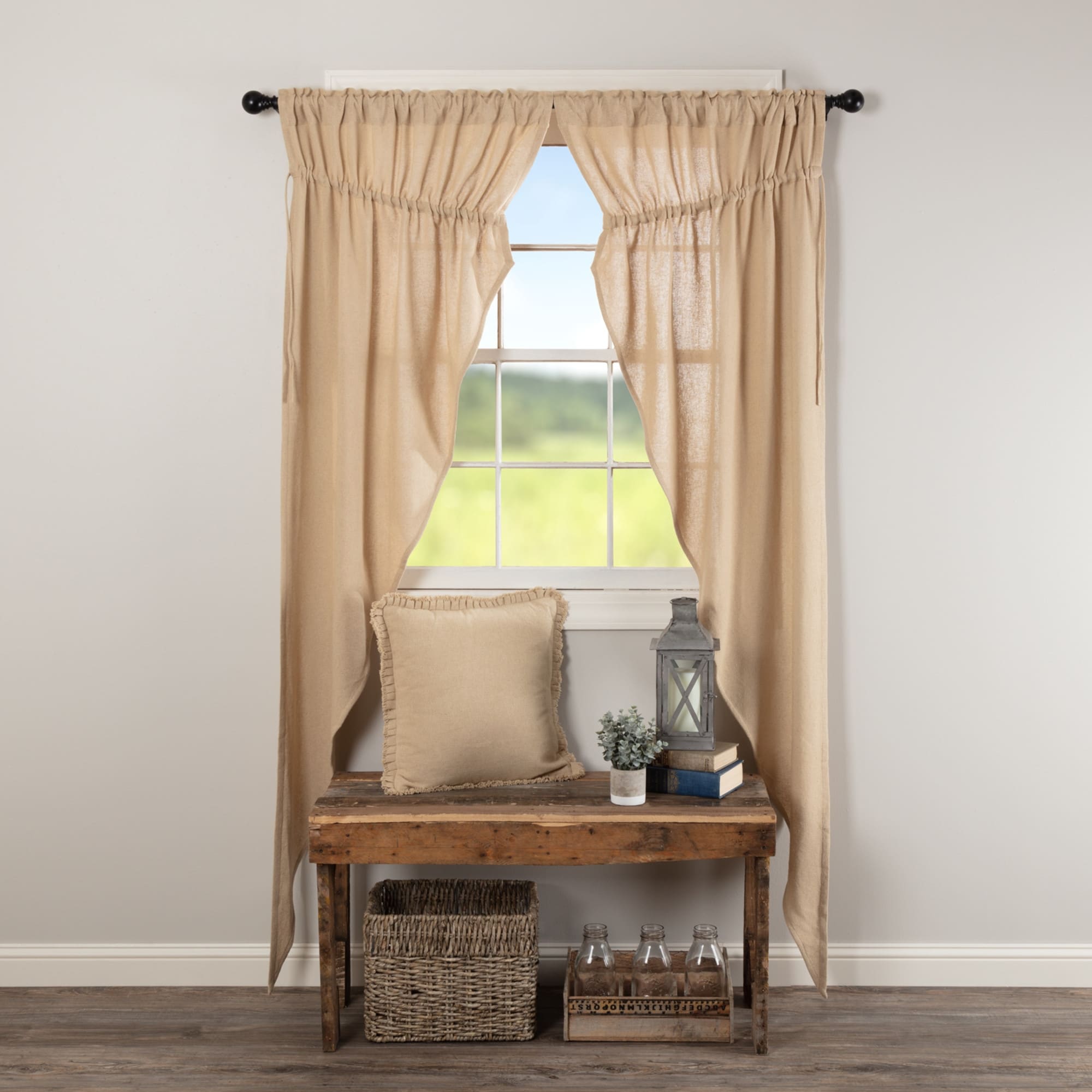 Vhc Brands Farmhouse Veranda Cotton Rod Pocket Panel Pair Curtains