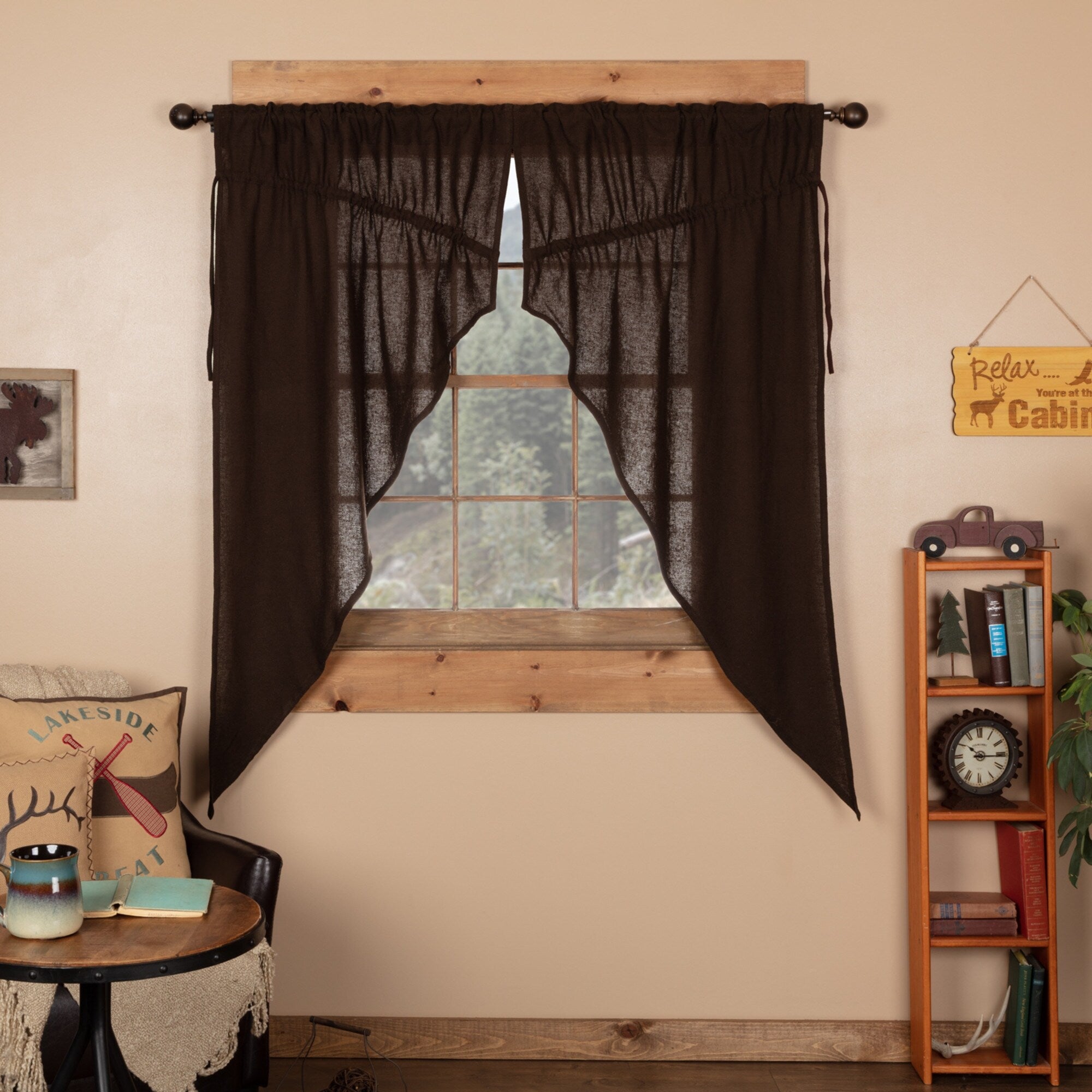 Burlap Prairie Curtain Set 63 X 36