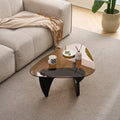 Farmhouse Glass Top Small Coffee Tables Wood Center Table