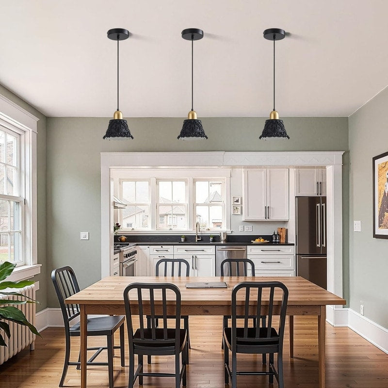 Farmhouse Island Light Metal Dining Room Light Black Pendant Light N A