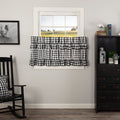 Vhc Annie Buffalo Check Cotton Ruffling Farmhouse Kitchen Tier Curtain Pair With Rod Pocket