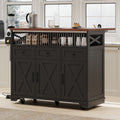 Farmhouse Kitchen Island Serving Cart With Drop Leaf Rolling Kitchen Cart With 3 Drawers 3 Cabinets