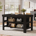 Farmhouse Kitchen Island With Storage And Seating