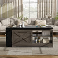 Farmhouse Lift Top Coffee Table With Barn Doors Center Table Cocktail Table Side Table With Cabinet