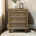 Farmhouse Nightstand With 4 Drawers Wood End Table With Hidden Pull Out Shelf