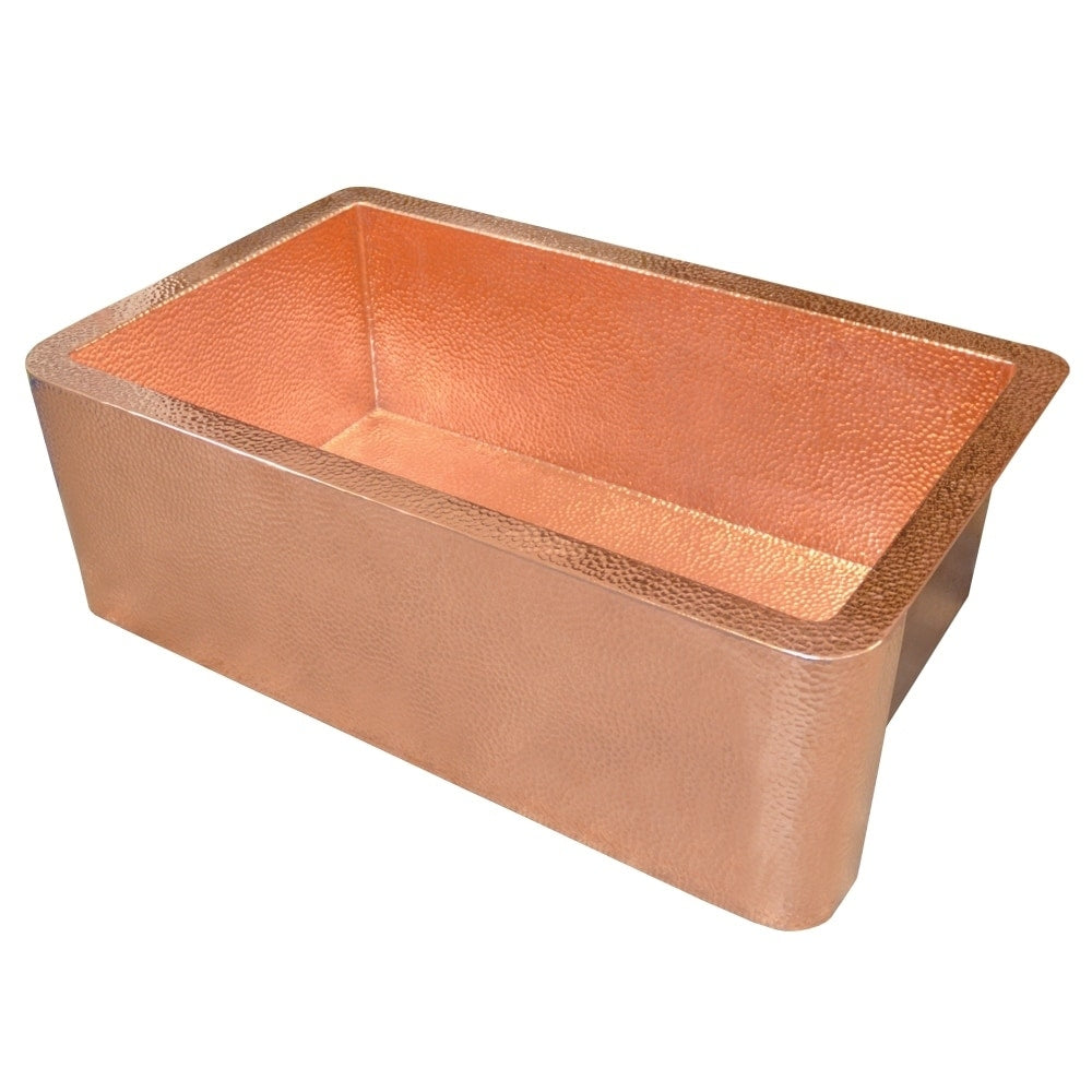 Farmhouse Polished Copper 30 Inch Undermount Apron Front Kitchen Sink Polished Copper