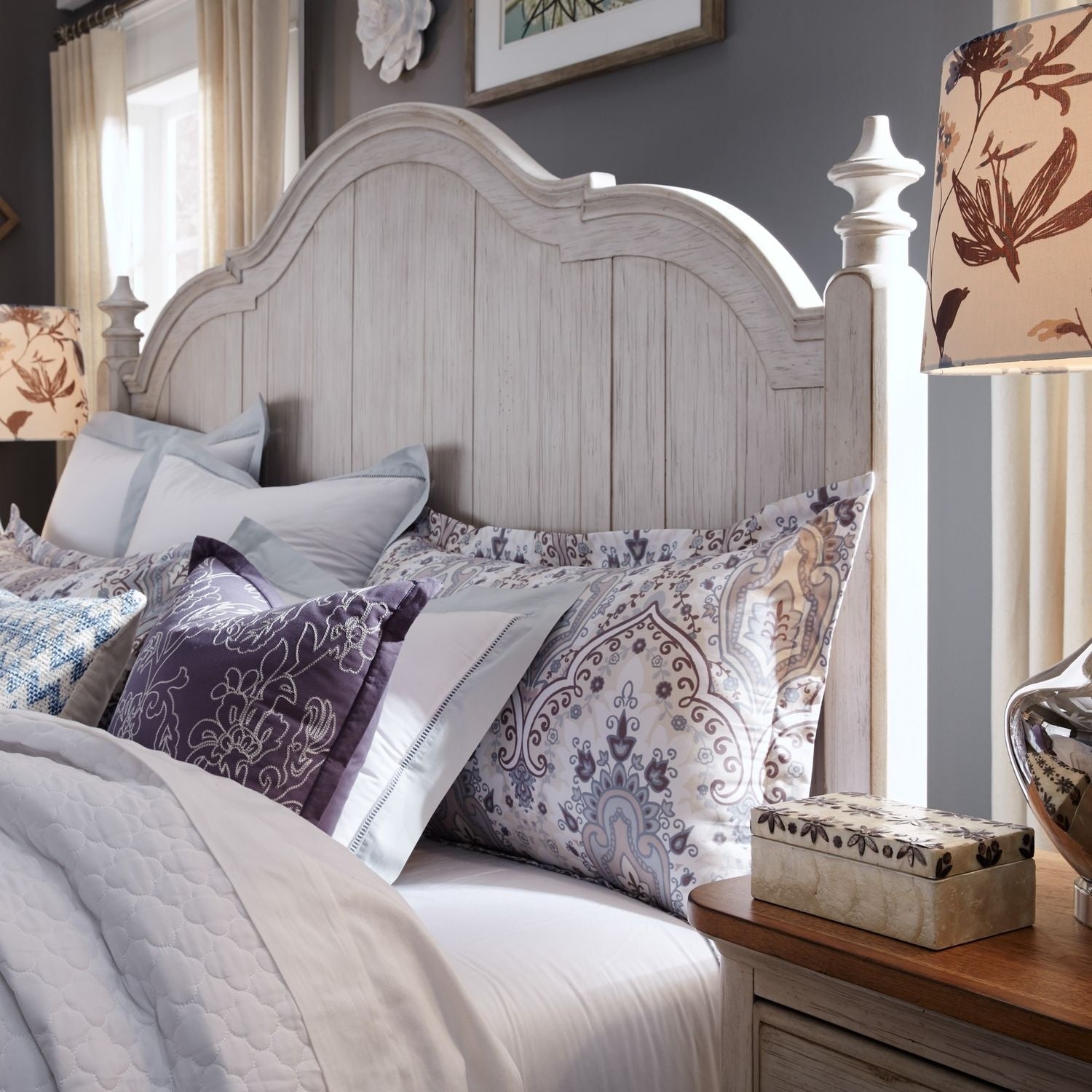 Farmhouse Reimagined Antique White Queen Poster Headboard
