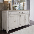Farmhouse Reimagined Antique White And Chestnut Tops Server