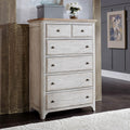 Farmhouse Reimagined Antique White 5 Drawer Chest