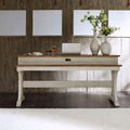 Farmhouse Reimagined Antique White And Chestnut Console Bar Table