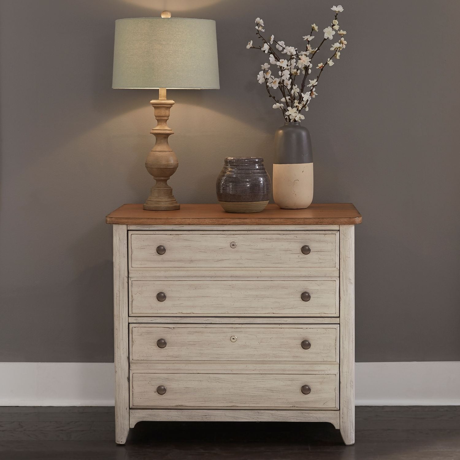 Farmhouse Reimagined Antique White 2 Drawer Lateral File