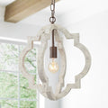 Bohe 1 Light Shabby Chic White Lantern Pendant Hang Lighting D16.1 Xh17.7
