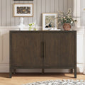 Farmhouse Sideboard Cabinet Stylish Pine Veneer Design With Double Doors And Adjustable Feet For Storage