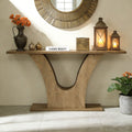 Farmhouse Sofa Table Behind Couch With Curved U Shaped Base