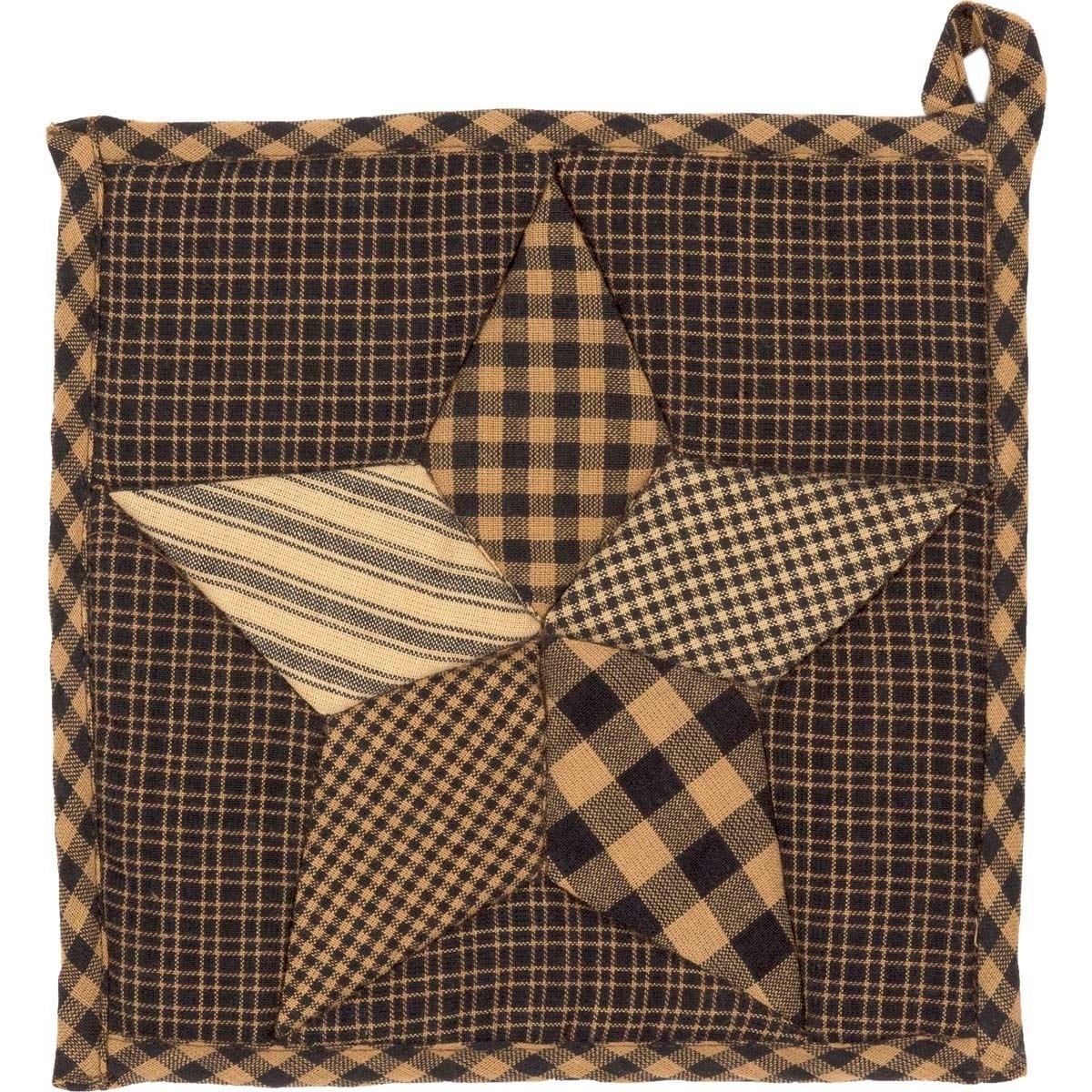 Vhc Farmhouse Star Charcoal Black Primitive Classic Country Tabletop Kitchen Pot Holder
