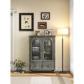 Farmhouse Storage Cabinet Wood Kitchen Pantry Cabinet With 2 Glass Doors 2 Drawers Freestanding Buffet Cupboard With Shelves