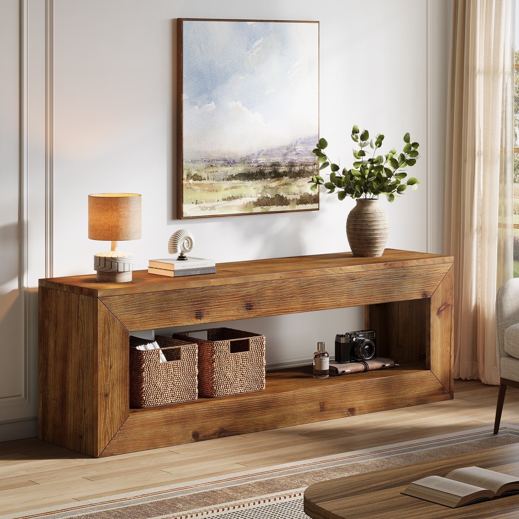 Farmhouse Tv Console With Storage