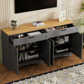 Farmhouse Tv Stand With Drawers And Adjustable Shelves For 70 Inch Tvs
