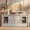 Farmhouse Tv Stand With Storage Solid Wood Media Console Cabinet For Living Room Fully Assembled