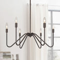 Farmhouse 6 Light Chandelier Rustic Candle Pendant Lighting L24.8 Xw24.8 Xh9.8