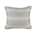 Farmhouse Triple Stripe Throw Pillow With Fringe