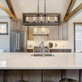 Farmhouse 5 Light Wire Gauze And Wood Chandeliers Kitchen Island Dining Room Lighting L31.5 Xw10 Xh10