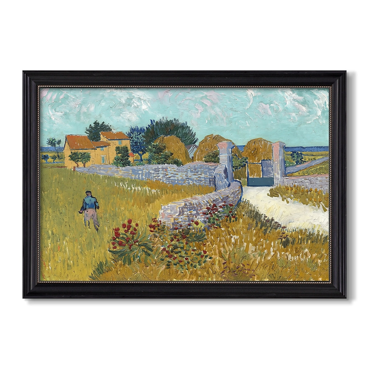 Farmhouse In Provence 1888 Vincent Van Gogh Custom Framed Canvas