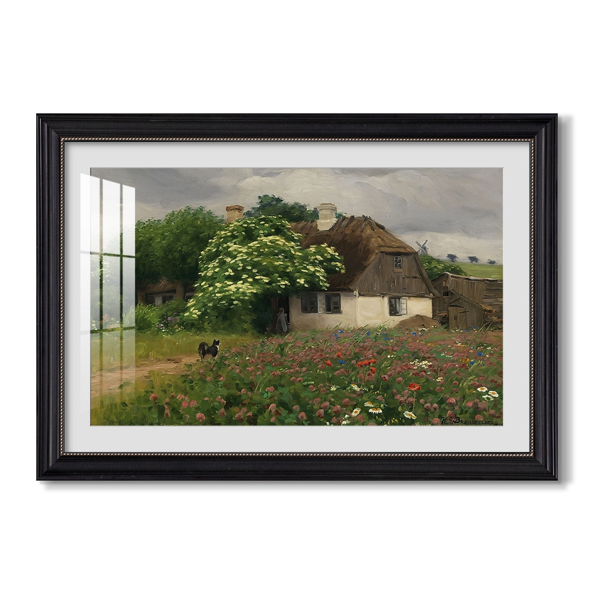 Farmhouse With Meadow 1909 Hans Andersen Brendekilde Custom Framed Print
