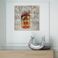 Fashion Drinks Reverse Printed Tempered Glass With Silver Leaf