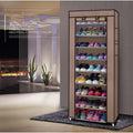 Fashionable Room Saving 9 Lattices Non Woven Fabric Shoe Rack Coffee