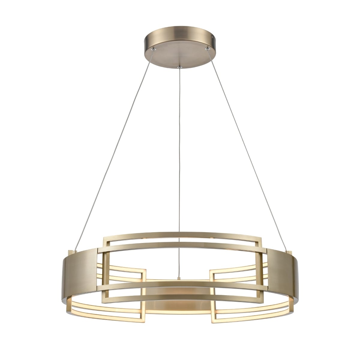 Fashionista 24 Inch Wide Integrated Led Chandelier In Bronze 24In W X 24In D X 6In H