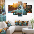 Fast Flowing Fall River In Forest Landscape Photography Wall Art