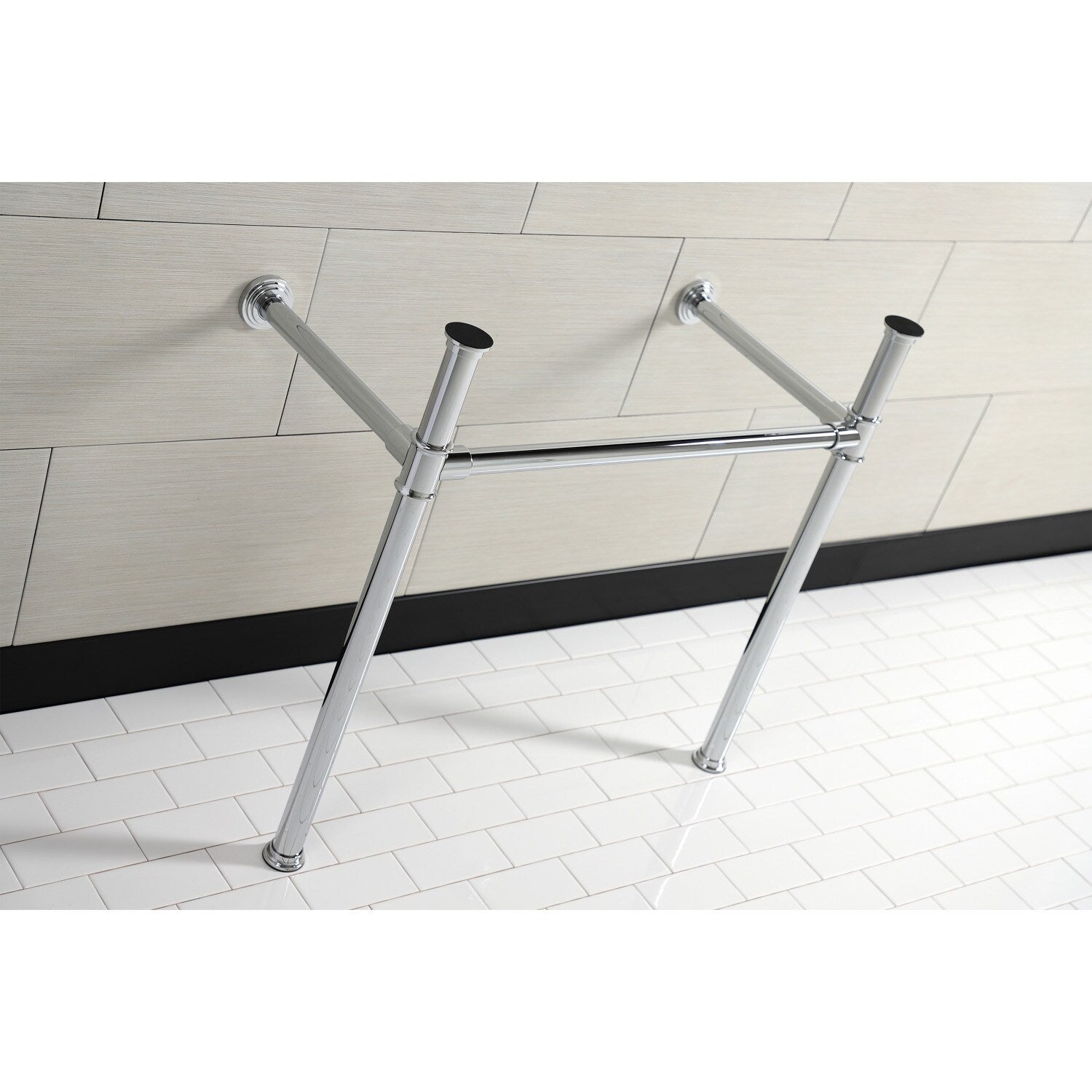 Fauceture Stainless Steel Console Sink Legs In Polished Chrome