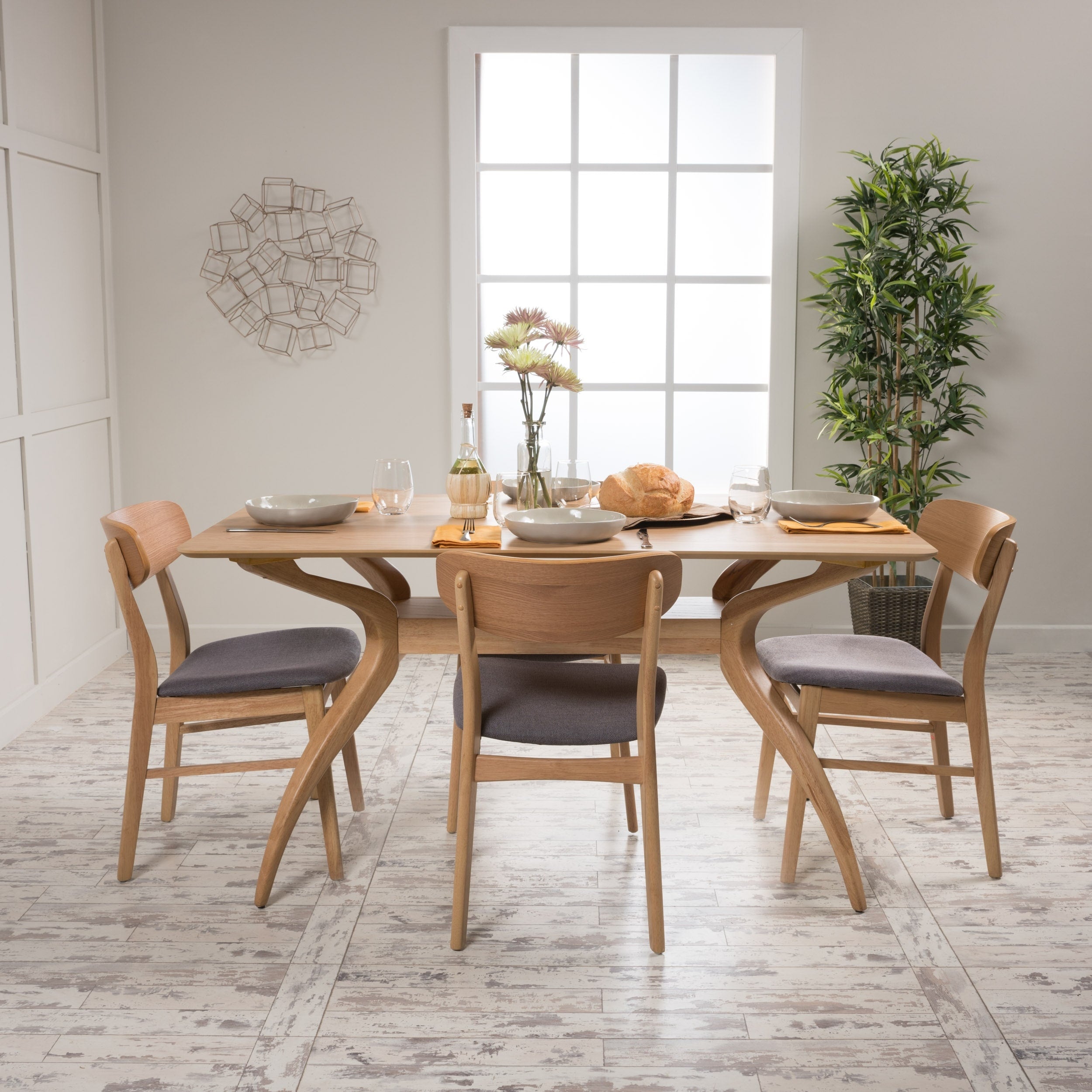 Lucious 5 Piece Rectangular Dining Set By Christopher Knight Home