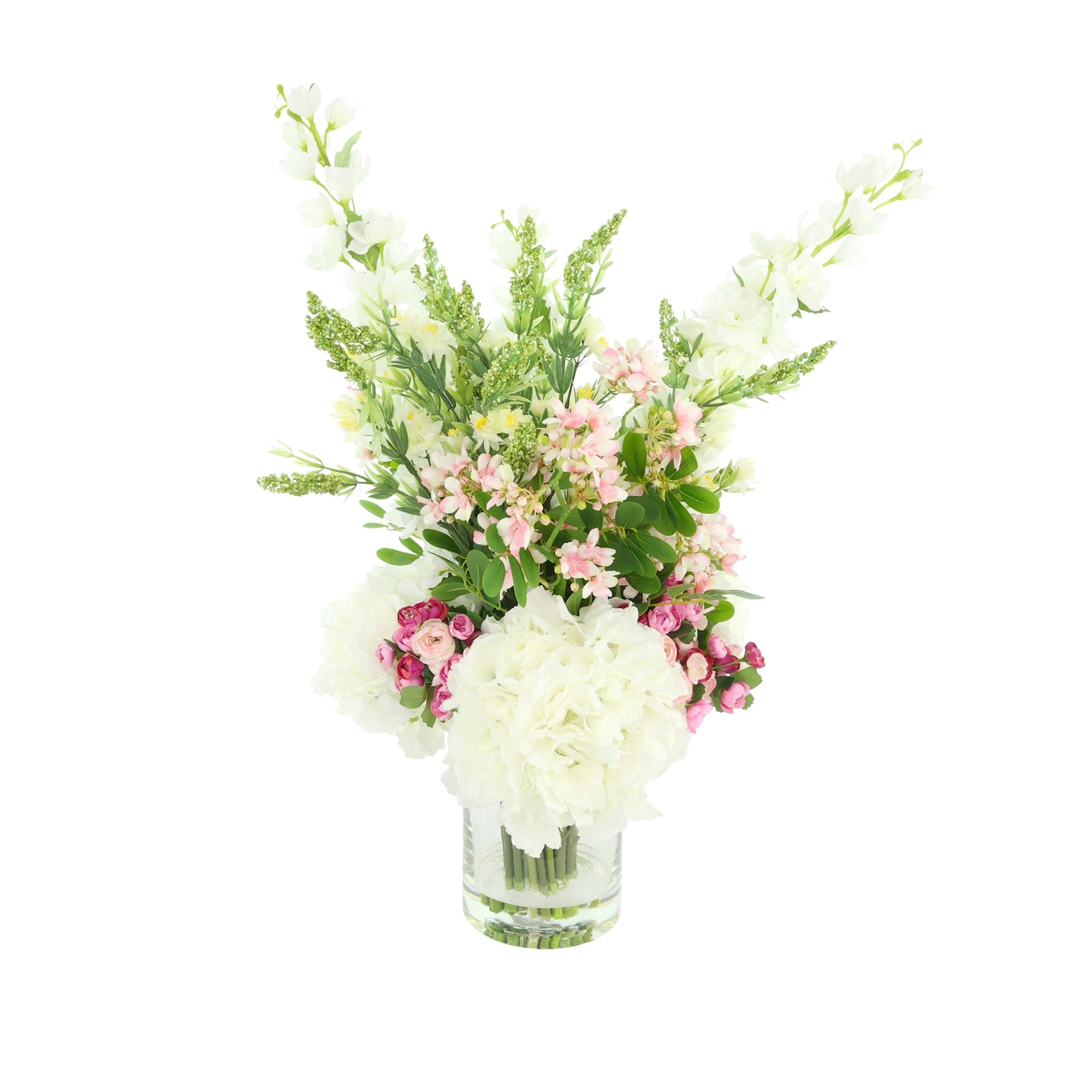 Faux Floral With Wild Heather Hydrangeas And Delphinium 25