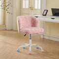 Soft Touch Home Office Chair With Metal Base Adjustable Swivel Desk Chair For Vanity