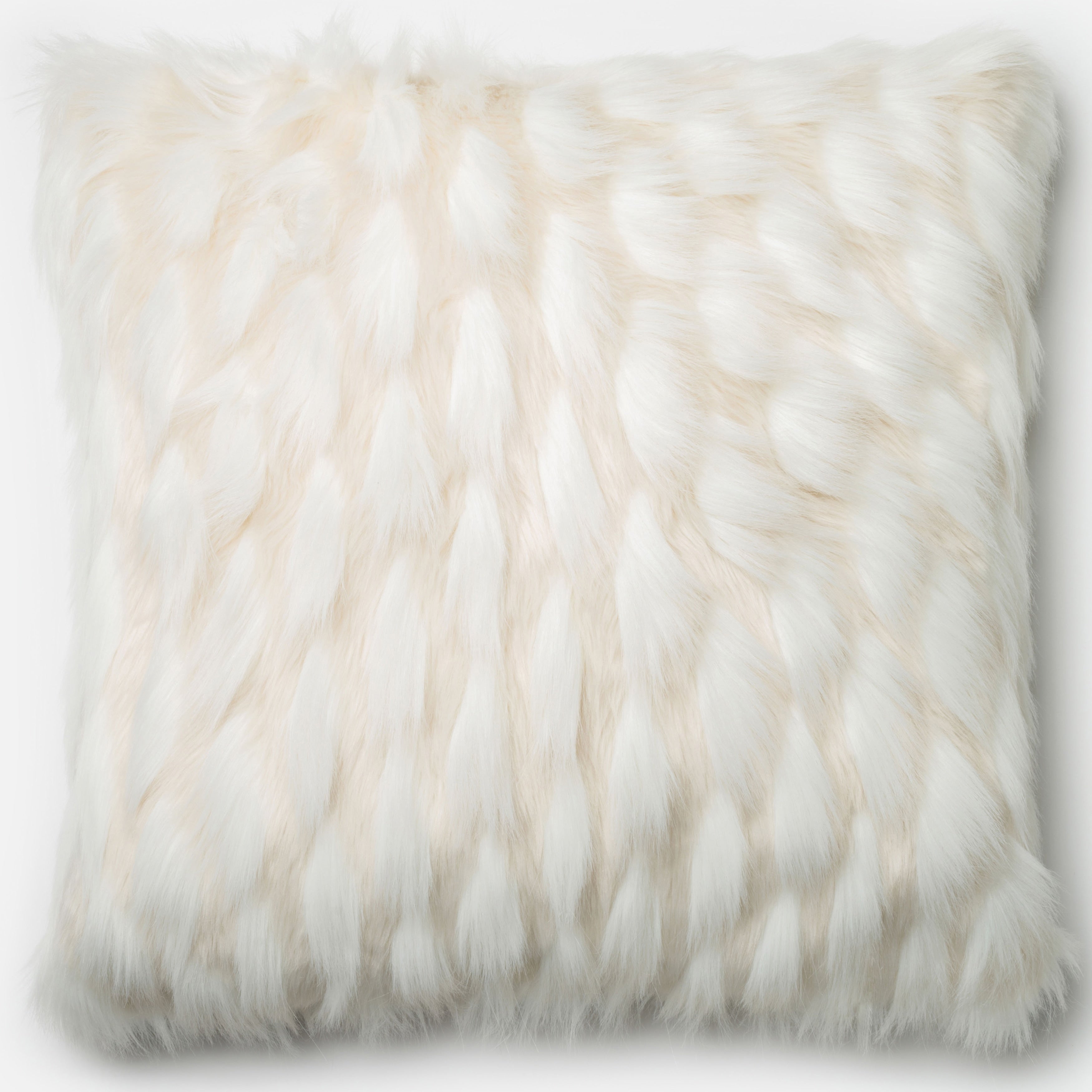 Faux Fur White Textured 22 Inch Throw Pillow Or Pillow Cover