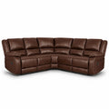 Faux Leather Reclining Sectional Sofa With Drop Down Table Living Room Set