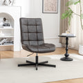 Faux Leather Tufted Swivel Accent Chair Adjustable Height