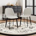 Faux Leather Upholstered Modern Dining Chairs Side Chair With Metal Legsset Of 2