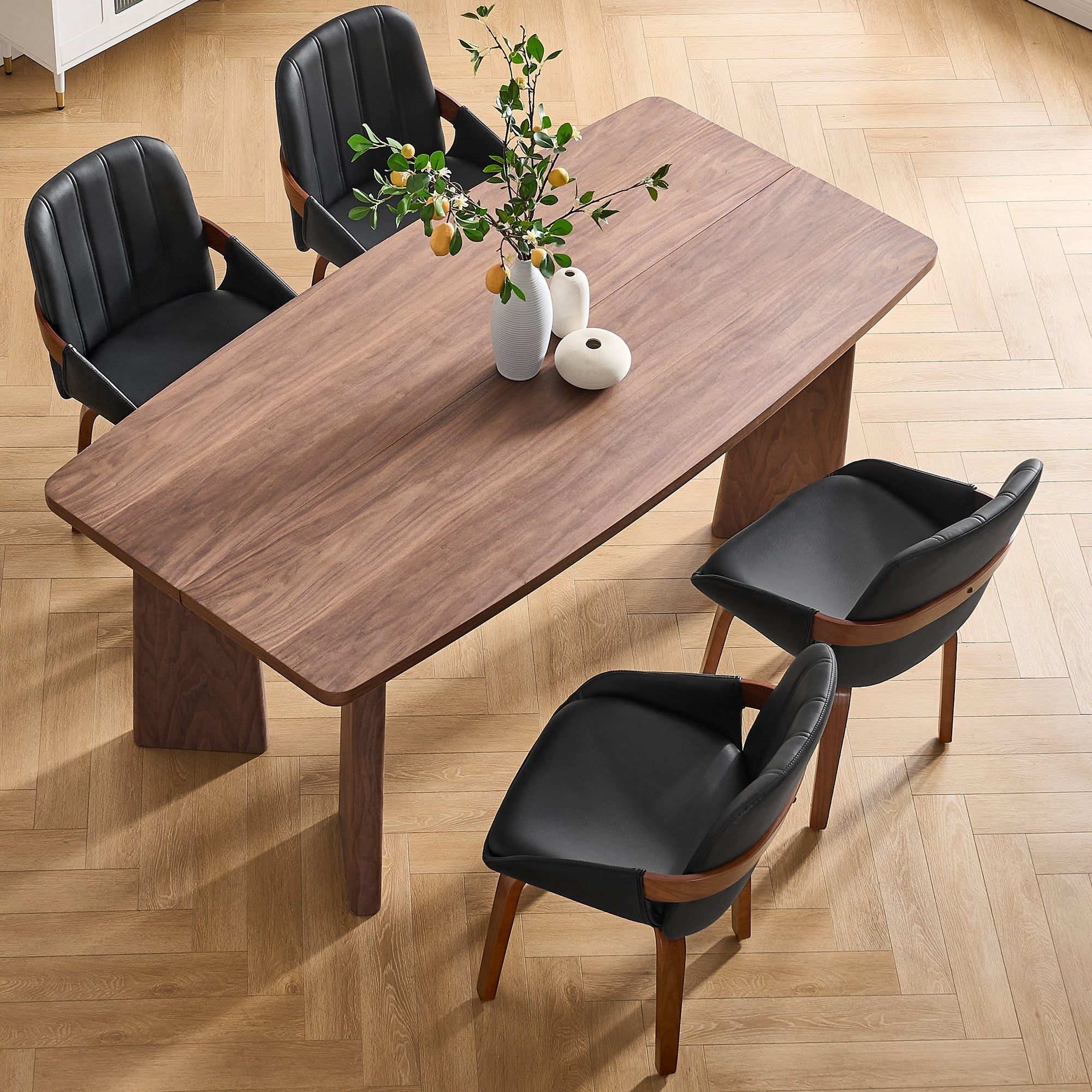 Faux Leather Upholstered Swivel Dining Chairs Kitchen Chairs