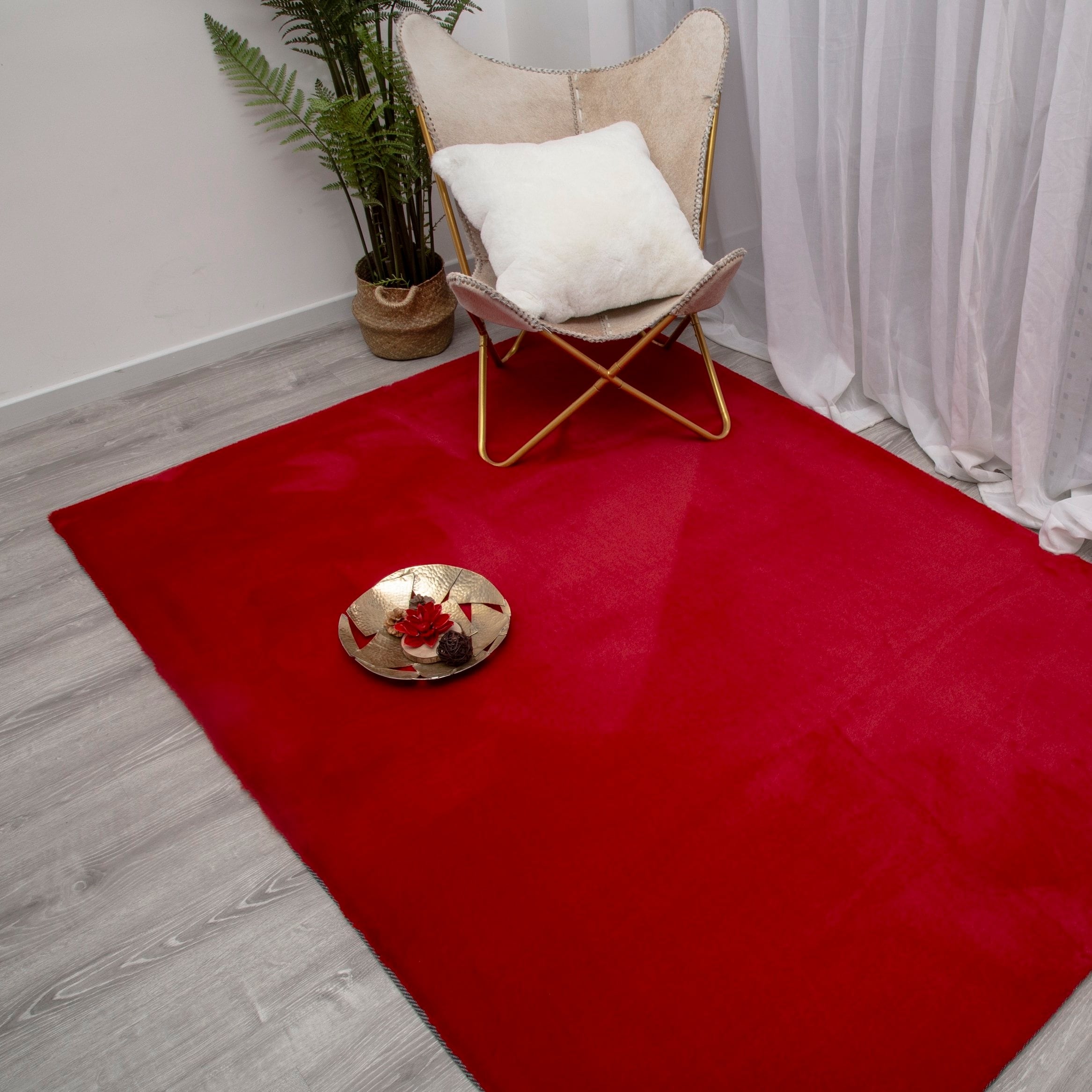 Faux Rabbit Collection Fur Area Rug