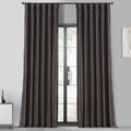 Faux Silk Taffeta Solid Blackout Single Curtain Panel