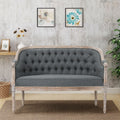 Faye Classical Tufted Fabric Loveseat By Christopher Knight Home