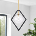 Fayres 10 Inch 1 Light Black And Gold Finish Pendant Lamp Bulbs Included