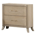 Fea Nightstand With Usb Ports 2 Drawers Natural Oak Brown