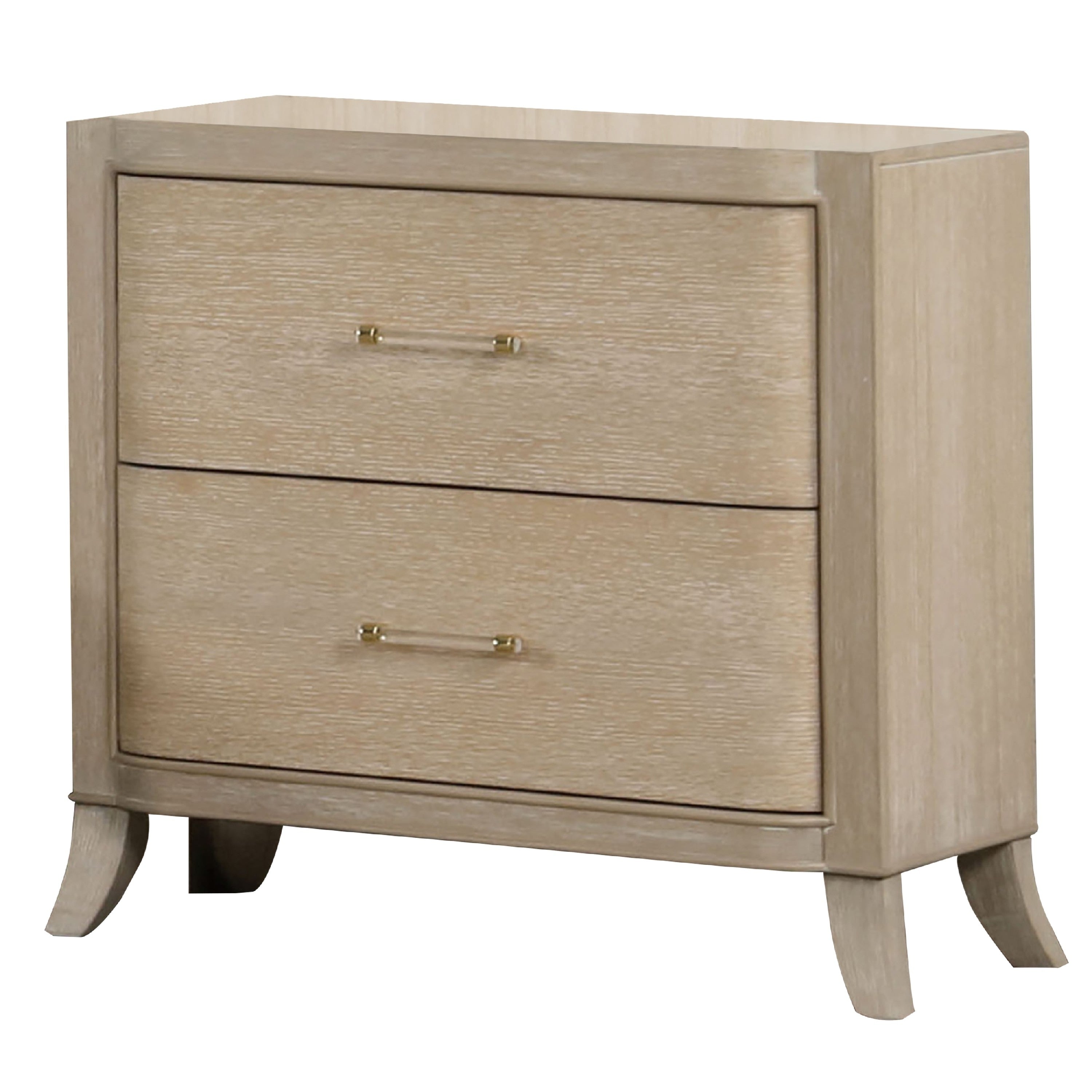 Fea Nightstand With Usb Ports 2 Drawers Natural Oak Brown
