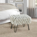 Silver Orchid Davies Faux Fur Ottoman