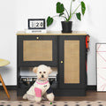 Feeding Station With 2 Lockers Pet Feeding Station With 2 Elevated Dog Bowls Side Hooks Hidden Pet Feeding Station