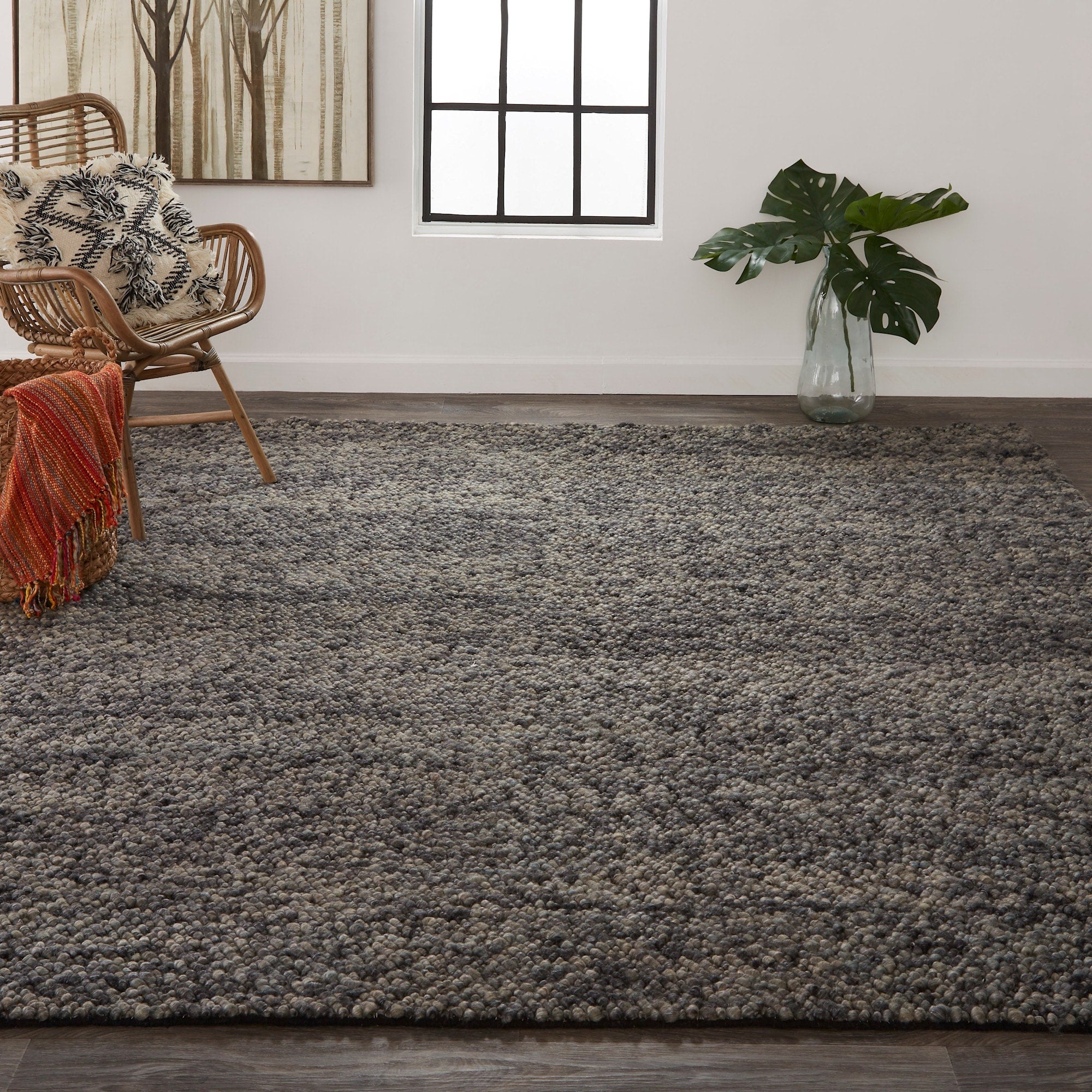Feizy Fzrg26991 Rugged 5 X 8 Wool Hand Woven Solid Rectangle Area